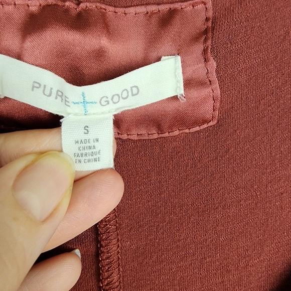 Pure + Good Anthropologie sleeveless top hi-low red rust Size Small - Picture 5 of 9